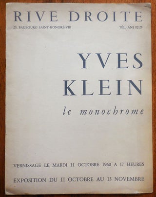 Item #33237 Yves Klein Le Monochrome. Yves Art - Klein