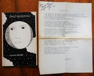Item #33243 Dead Reckoning (with a Typed Original Poem, Inscribed). Nancer Ballard
