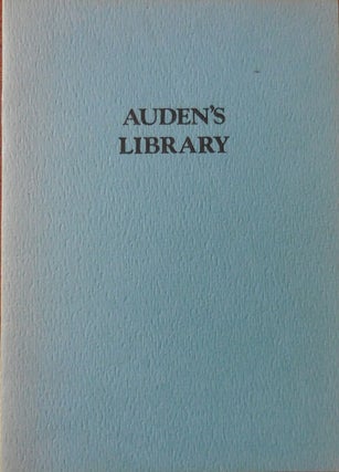 Item #33306 Auden's Library (Signed). Robert A. Wilson