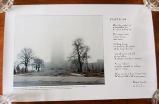 Item #33506 Place To Be (Signed Poetry Broadside). Robert Creeley