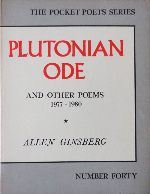 Item #33570 Plutonian Ode and Other Poems 1977 - 1980. Allen Beats - Ginsberg.