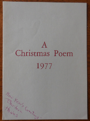 Item #33855 A Point of View (A Christmas Poem 1977). Barbara Howes