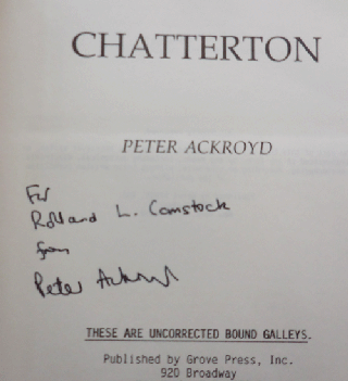 Chatterton (Inscribed Uncorrected Page Proof)