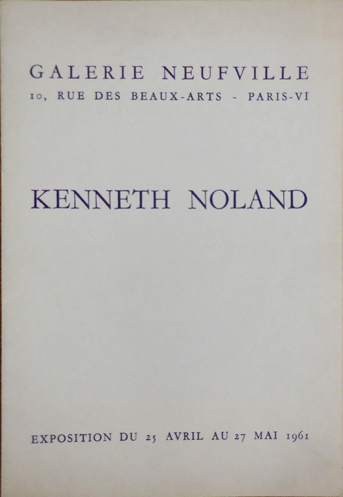 Item #34305 Kenneth Noland (Galerie Neufville Exhibition Announcement). Kenneth Art - Noland.