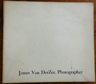 Item #34633 James Van DerZee, Photographer (Inscribed). James Photography - Van DerZee