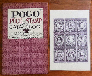 Item #34705 Pogo Puce Stamp Catalog (with Sheet of Puce Stamps). Walt Humor - Kelly
