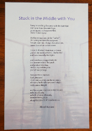 Item #35016 Stuck in the Middle with You (Poem Broadside). Meryl Natchez