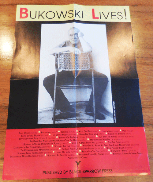 Item #35136 Bukowski Lives! (Promotional Poster). Charles Poster - Bukowski.