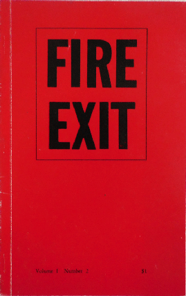 Item #35332 Fire Exit Volume 1 Number 2. Fanny Howe, Ruth, Whitman, William Corbett, Jim...