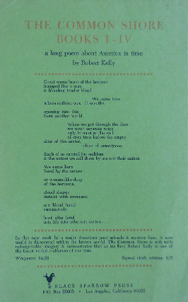 Item #35502 The Common Shore Books I - IV, a long poem about America in time (Broadside). Robert...