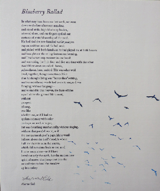 Item #35672 Blueberry Ballad (Signed Poetry Broadside). Sharon Olds