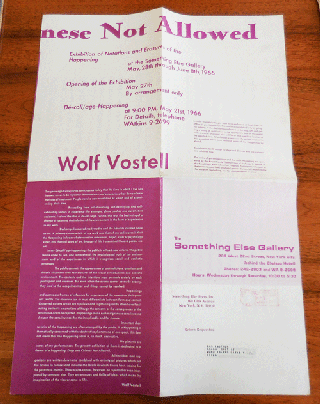 Item #35757 Dogs and Chinese Not Allowed (Poster). Wolf Something Else Press - Vostell