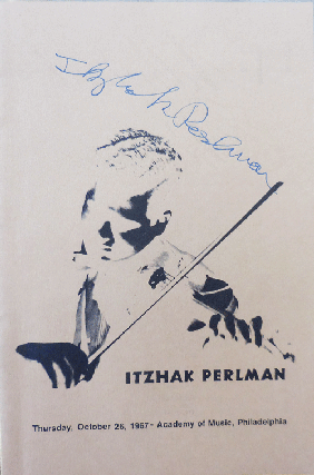 Item #35815 Academy of Music, Philadelphia 1967 Program (Signed). Itzhak Music Ephemera - Perlman