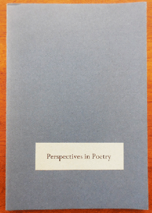 Item #35834 Perspectives in Poetry (Signed by Segel). David Segel, Publisher and Printer