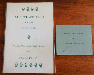 Item #35873 All That Fall (with Christmas Card Signed by Barney Rossett). Samuel Beckett
