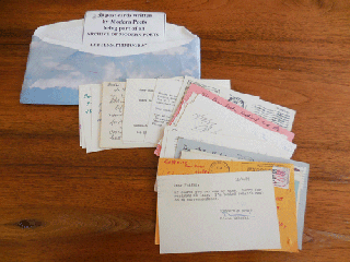Item #35900 40 Handwritten postcards from various poets to Philip Hackett (All Signed). Poet...