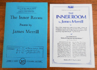 Item #35901 The Inner Room (Uncorrected Proof). James Merrill